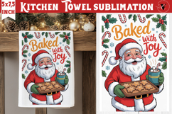 Christmas kitchen towel sublimation | Holiday baking print Product Image 1