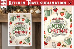 Christmas kitchen towel sublimation | Holiday baking print Product Image 1