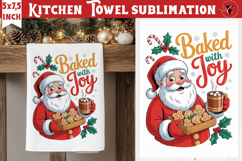 Christmas kitchen towel sublimation | Holiday baking print Product Image 1