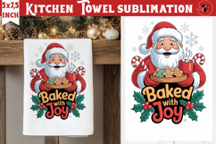 Christmas kitchen towel sublimation | Holiday baking print Product Image 1