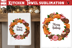 Christmas kitchen towel sublimation | Holiday baking print Product Image 1