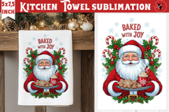 Christmas kitchen towel sublimation | Holiday baking print Product Image 1