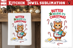 Christmas kitchen towel sublimation | Holiday baking print Product Image 1