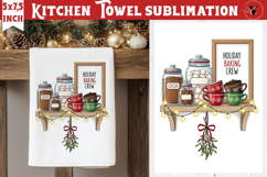 Christmas kitchen towel sublimation | Holiday baking print Product Image 1
