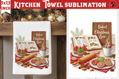 Christmas kitchen towel sublimation | Holiday baking print Product Image 1