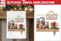 Christmas kitchen towel sublimation | Holiday baking print Product Image 1