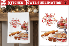 Christmas kitchen towel sublimation | Holiday baking print Product Image 1