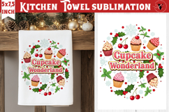 Christmas kitchen towel sublimation | Holiday baking print Product Image 1