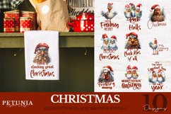 Christmas sublimation bundle designs being used as Christmas kitchen towel sublimation print