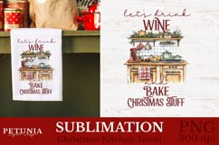 Christmas png sublimation design being used as a Christmas kitchen towel print