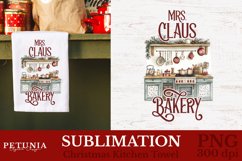 Christmas png sublimation design being used as a Christmas kitchen towel print