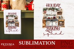 Christmas png sublimation design being used as a Christmas kitchen towel print