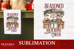 Christmas png sublimation design being used as a Christmas kitchen towel print