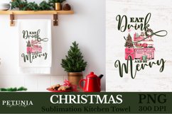 Christmas tea towel design being used as Christmas Kitchen towel sublimation print