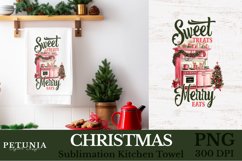 Christmas tea towel design being used as Christmas Kitchen towel sublimation print