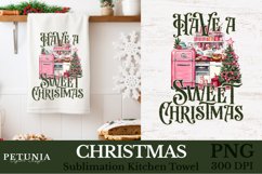 Christmas tea towel design being used as Christmas Kitchen towel sublimation print