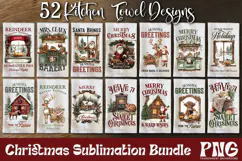 Trendy Retro Farmhouse png designs being used as trend Christmas farmhouse kitchen towel prints