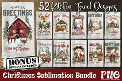 Trendy Retro Farmhouse png designs being used as trend Christmas farmhousekitchen towel prints