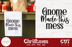 Funny Christmas kitchen towel SVG cut file for Cricut and Silhouette projects being used as Christmas kitchen decor as a tea towel print