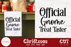 Funny Christmas kitchen towel SVG cut file for Cricut and Silhouette projects being used as Christmas kitchen decor as a tea towel print