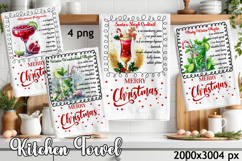 Christmas Kitchen Towel Design |christmas cocktail Recipe Product Image 1