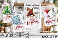 Christmas Kitchen Towel Design |christmas cocktail Recipe Product Image 1