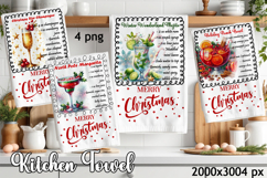 Christmas Kitchen Towel Design |christmas cocktail Recipe Product Image 1