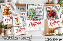 Christmas Kitchen Towel Design |christmas cocktail Recipe Product Image 1