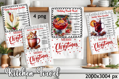 Christmas Kitchen Towel Design |christmas cocktail Recipe Product Image 1