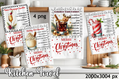 Christmas Kitchen Towel Design |christmas cocktail Recipe Product Image 1