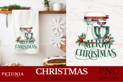 Christmas sublimation designs being used as Christmas kitchen towel print