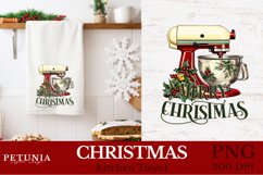 Christmas sublimation designs being used as Christmas kitchen towel print
