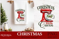 Christmas sublimation designs being used as Christmas kitchen towel print