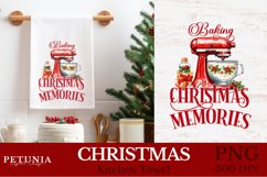 Christmas sublimation designs being used as Christmas kitchen towel print