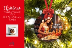 Christmas Round Ornament Sublimation PNG Product Image 1