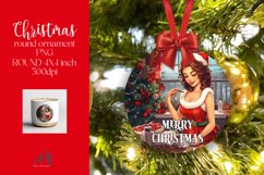 Christmas Round Ornament Sublimation PNG Product Image 1