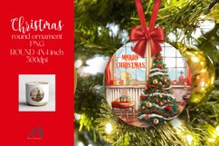 Christmas Round Ornament Sublimation PNG Product Image 1