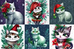 Christmas Cat Sublimation Design Bundle, Cat Scrapbooking Product Image 2