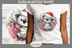 Christmas Koala v1 Entangled in Lights T-shirt Sublimation Product Image 1