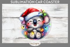 Christmas Koala v2 Entangled in Lights Car Coaster Sublimati Product Image 1
