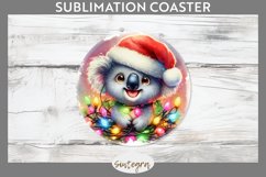Christmas Koala v3 Entangled in Lights Round Coaster Sublima Product Image 1