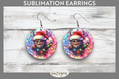 Christmas Krampus v1 Entangled in Lights Round Earrings PNG Product Image 1
