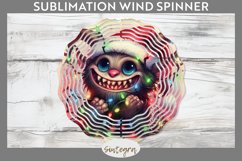 Christmas Krampus v3 Entangled in Lights Wind Spinner PNG Product Image 1