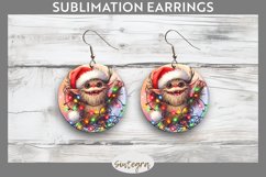 Christmas Krampus v4 Entangled in Lights Round Earrings PNG Product Image 1
