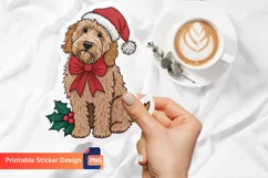 Christmas Labradoodle Sticker, Christmas Dog Sticker Product Image 1