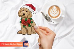 Christmas Labradoodle Sticker, Christmas Dog Sticker Product Image 1