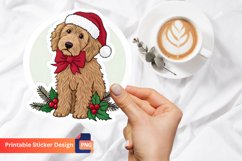 Christmas Labradoodle Sticker, Christmas Dog Sticker Product Image 1