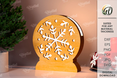 Christmas Lamp Laser Cut. Christmas Nightlight SVG Product Image 1