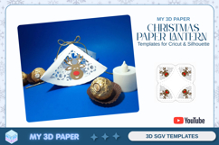 Rudolph Christmas Ornament Paper Lantern SVG Template Product Image 1