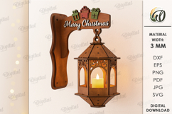 Christmas Lantern Wall Decor Laser Cut. Christmas SVG Product Image 1